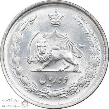 سکه 10 ریال 1324 - MS63 - محمد رضا شاه