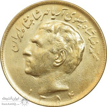 سکه 20 ریال 1354 طلایی - AU58 - محمد رضا شاه