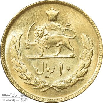 سکه 10 ریال 1354 طلایی - MS61 - محمد رضا شاه سکه 10 ریال 1354 طلایی - MS61 - محمد رضا شاه
