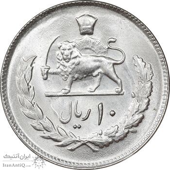 سکه 10 ریال 2537 - MS63 - محمد رضا شاه