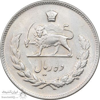 سکه 10 ریال 1348 - AU50 - محمد رضا شاه