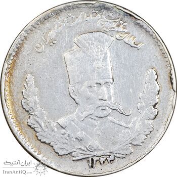 سکه 2000 دینار 1324 تصویری - VF35 - مظفرالدین شاه