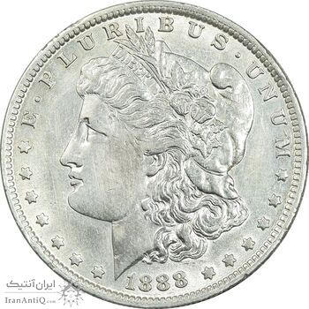 سکه یک دلار 1888 مورگان - AU55 - آمریکا
