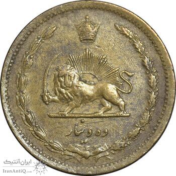 سکه 10 دینار 1320 برنز - EF45 - رضا شاه سکه 10 دینار 1320 برنز - EF45 - رضا شاه