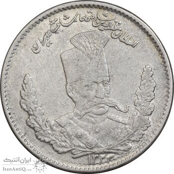 سکه 2000 دینار 1323 تصویری - EF40 - مظفرالدین شاه