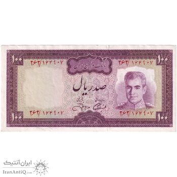 اسکناس 100 ریال (آموزگار - جهانشاهی) - تک - EF40 - محمد رضا شاه اسکناس 100 ریال (آموزگار - جهانشاهی) - تک - EF40 - محمد رضا شاه