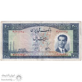 اسکناس 200 ریال 1330 - تک - VF30 - محمد رضا شاه اسکناس 200 ریال 1330 - تک - VF30 - محمد رضا شاه