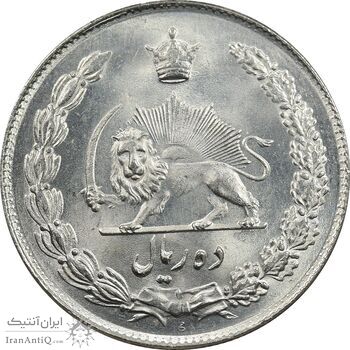 سکه 10 ریال 1343 - نازک - MS64 - محمد رضا شاه