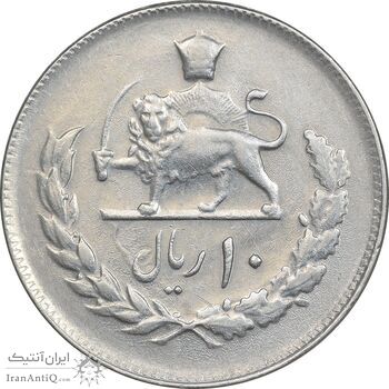 سکه 10 ریال 2537 - AU50 - محمد رضا شاه