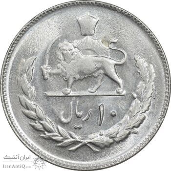سکه 10 ریال 2536 - AU58 - محمد رضا شاه سکه 10 ریال 2536 - AU58 - محمد رضا شاه