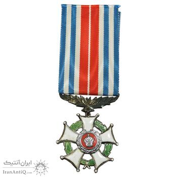 نشان خدمت شهربانی - با روبان - VF - رضا شاه