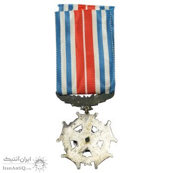 نشان خدمت شهربانی - با روبان - VF - رضا شاه