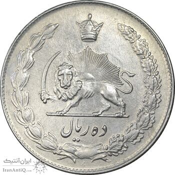 سکه 10 ریال 1343 - نازک - EF45 - محمد رضا شاه سکه 10 ریال 1343 - نازک - EF45 - محمد رضا شاه
