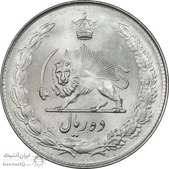 سکه 10 ریال 1343 - ضخیم - MS62 - محمد رضا شاه