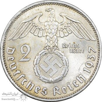 سکه 2 رایش مارک 1937A رایش سوم - AU58 - آلمان
