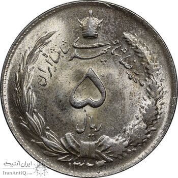 سکه 5 ریال 1323/2 - سورشارژ تاریخ - MS63 - محمد رضا شاه