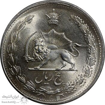 سکه 5 ریال 1323/2 - سورشارژ تاریخ - MS63 - محمد رضا شاه