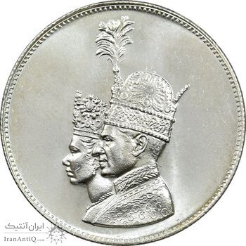 مدال نقره جشن تاجگذاری 1346 - MS64 - محمد رضا شاه