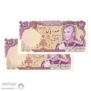 اسکناس 100 ریال (یگانه - خوش کیش) - جفت - UNC63 - محمد رضا شاه