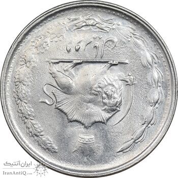 سکه 2 ریال 2536 دو تاج - چرخش 180 درجه - AU55 - محمد رضا شاه