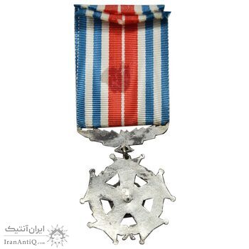 نشان خدمت شهربانی - با روبان - EF45 - رضا شاه