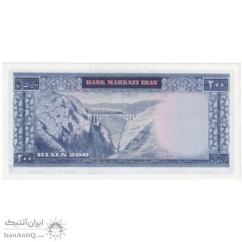 اسکناس 200 ریال (بهنیا - سمیعی) - تک - UNC63 - محمد رضا شاه