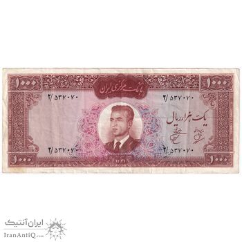 اسکناس 1000 ریال 1341 - تک - VF30 - محمد رضا شاه