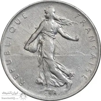 سکه 1 فرانک 1960 جمهوری پنجم - EF45 - فرانسه
