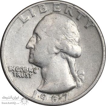 سکه کوارتر دلار 1967 واشنگتن - EF45 - آمریکا سکه کوارتر دلار 1967 واشنگتن - EF45 - آمریکا