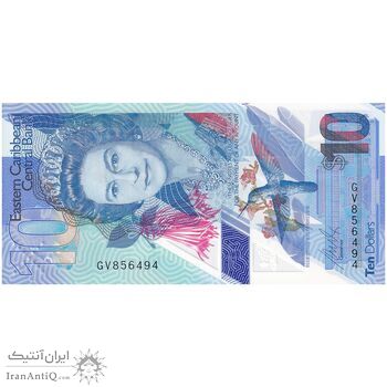 اسکناس 10 دلار بدون تاریخ (2019) الیزابت دوم - تک - UNC64 - حوزه کارائیب شرقی