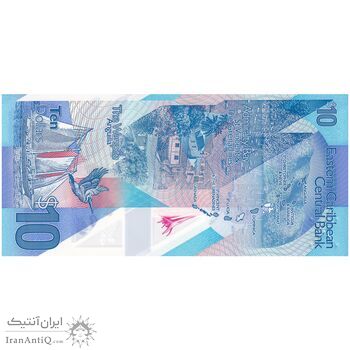 اسکناس 10 دلار بدون تاریخ (2019) الیزابت دوم - تک - UNC64 - حوزه کارائیب شرقی