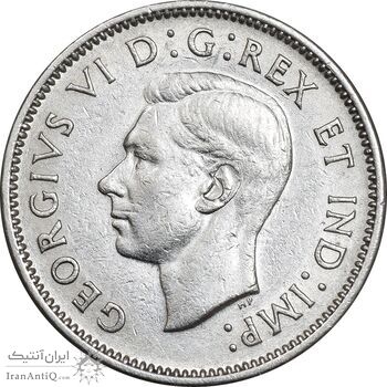 سکه 5 سنت 1942 جرج ششم - AU58 - کانادا
