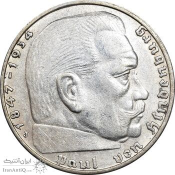 سکه 2 رایش مارک 1939J رایش سوم - AU58 - آلمان