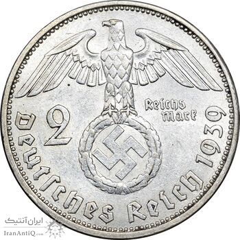 سکه 2 رایش مارک 1939J رایش سوم - AU58 - آلمان
