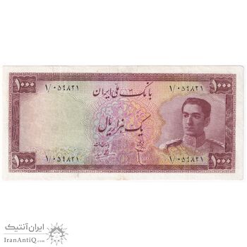 اسکناس 1000 ریال سری سوم - تک - VF20 - محمد رضا شاه