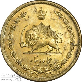 سکه 50 دینار 1345 برنز - MS61 - محمد رضا شاه