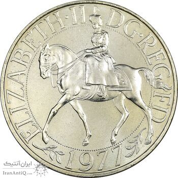 مدال جشن سلطنت الیزابت دوم 1977 - با کاور فابریک - UNC - بریتانیا