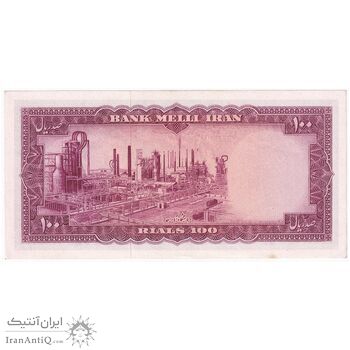 اسکناس 100 ریال 1333 - تک - UNC61 - محمد رضا شاه