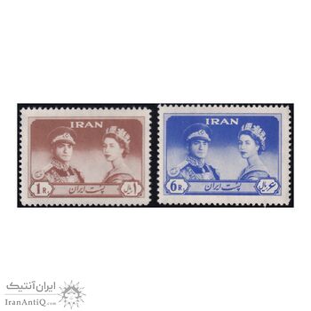 تمبر ورود ملکه الیزابت دوم به ایران 1339 - محمدرضا شاه