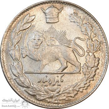 سکه 1000 دینار 1308 تصویری - MS63 - رضا شاه