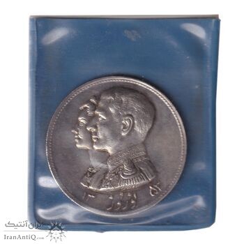 مدال نقره نوروز 1353 چوگان - با کاور فابریک - UNC - محمد رضا شاه
