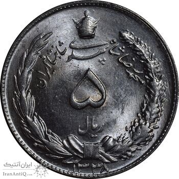 سکه 5 ریال 1338 - ضخیم - MS64 - محمد رضا شاه