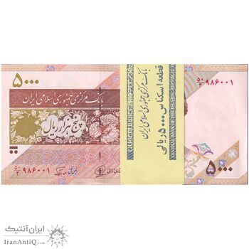بسته اسکناس 5000 ریال امام (محمدخان - نوربخش) - UNC - جمهوری اسلامی بسته اسکناس 5000 ریال امام (محمدخان - نوربخش) - UNC - جمهوری اسلامی