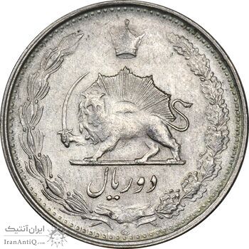 سکه 2 ریال 1322 - AU55 - محمد رضا شاه