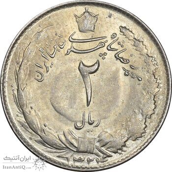 سکه 2 ریال 1324 - MS62 - محمد رضا شاه سکه 2 ریال 1324 - MS62 - محمد رضا شاه
