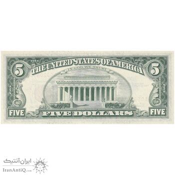 اسکناس 5 دلار 1963 جمهوری فدرال - مهر قرمز - تک - UNC63 - آمریکا