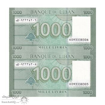 اسکناس 1000 لیره 2016 جمهوری - جفت - UNC63 - لبنان