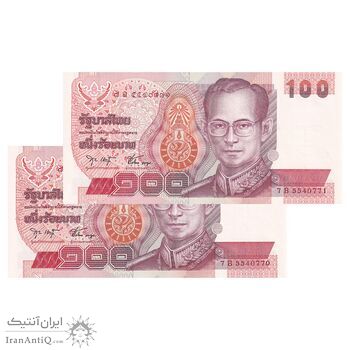 اسکناس 100 بات بدون تاریخ (2004-2005) رامای نهم - جفت - UNC63 - تایلند