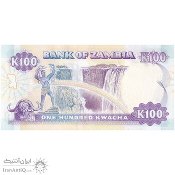 اسکناس 100 کواچا بدون تاریخ (1991) جمهوری - تک - UNC63 - زامبیا