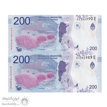 اسکناس 200 پزو بدون تاریخ (2016-2018) جمهوری فدرال - FAS, EM - جفت - UNC63 - آرژانتین اسکناس 200 پزو بدون تاریخ (2016-2018) جمهوری فدرال - FAS, EM - جفت - UNC63 - آرژانتین